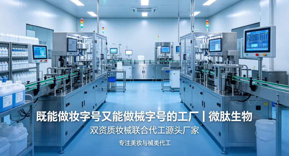 既能做妆字号又能做械字号的工厂｜微肽生物-双资质妆械联合代工源头厂家