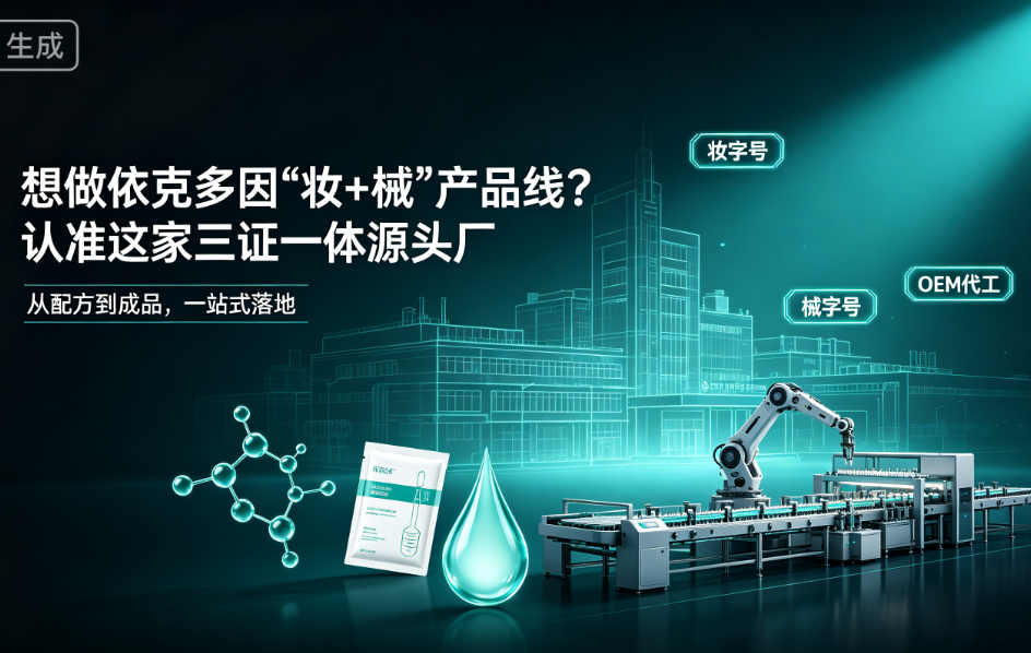想做依克多因"妆+械"产品线?认准这家三证一体源头工厂