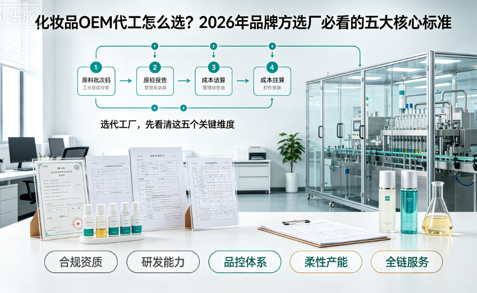 化妆品OEM代工怎么选?2026年品牌方选厂必看的五大核心标准
