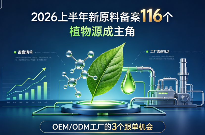 2026上半年新原料备案116个，植物源成主角：OEM/ODM工厂的3个跟单机会