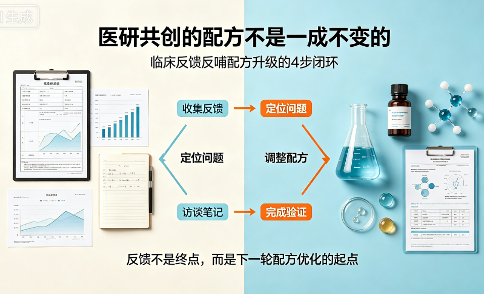 医研共创的配方不是一成不变的：临床反馈反哺配方升级的4步闭环