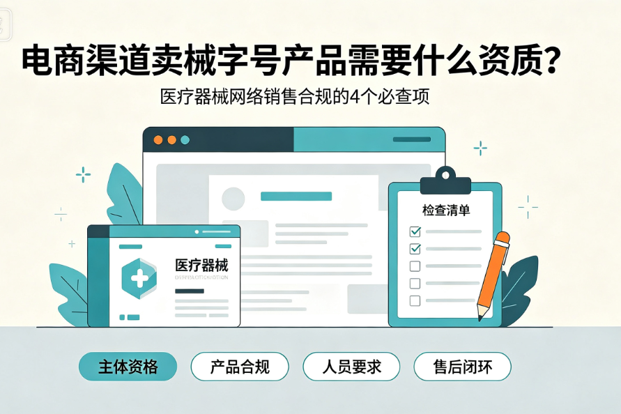 电商渠道卖械字号产品需要什么资质？医疗器械网络销售合规的4个必查项