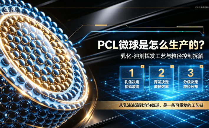 PCL微球是怎么生产的?乳化-溶剂挥发工艺与粒径控制拆解