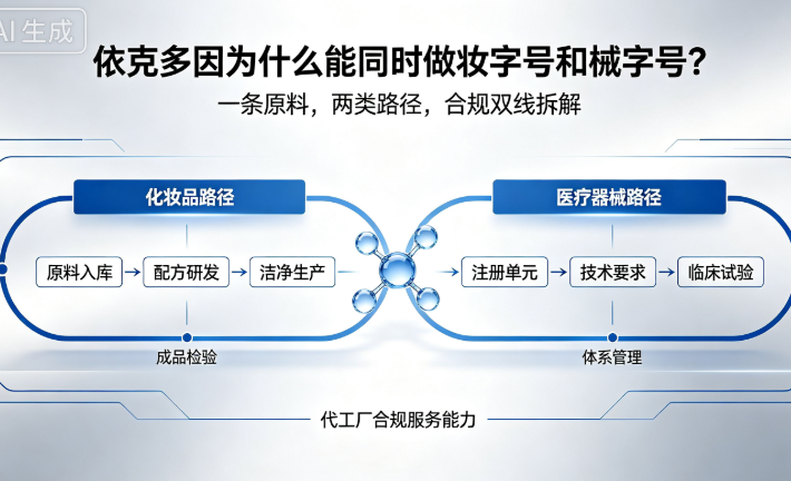 依克多因为什么能同时做妆字号和械字号？代工厂怎么帮品牌走通合规双线？