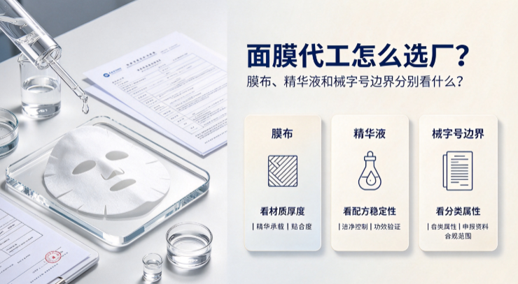 面膜代工怎么选厂？膜布、精华液稳定性与械字号边界一次说清