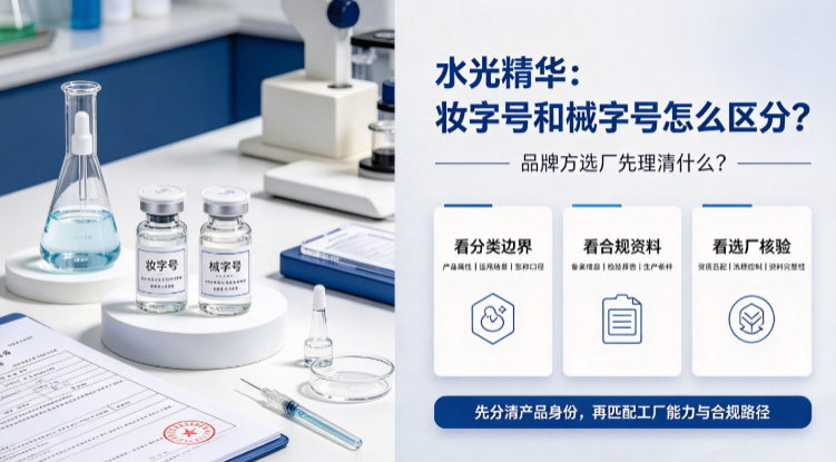 水光精华妆字号和械字号怎么区分?品牌方选厂先理清什么?