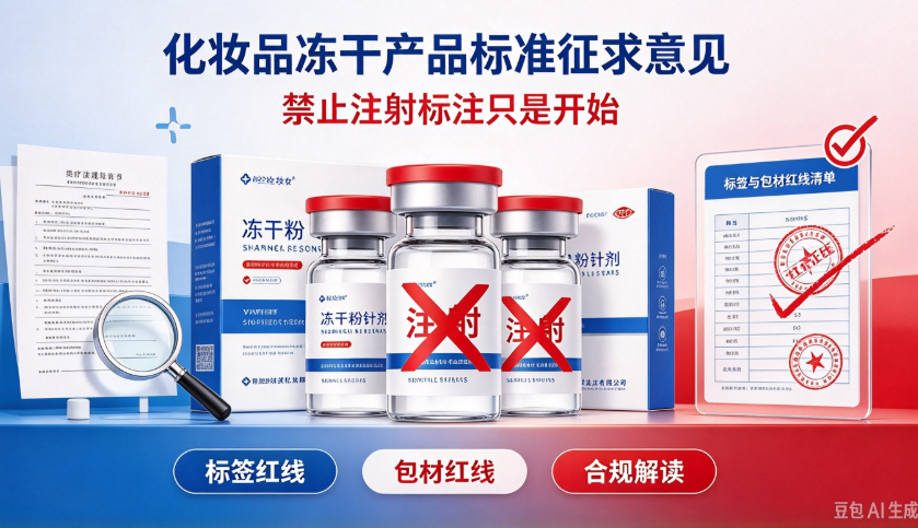 中检院化妆品冻干产品标准征求意见：禁止注射标注只是开始，标签与包材红线解读